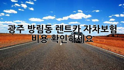 광주 방림동 렌트카 자차보험 비용 확인하세요!